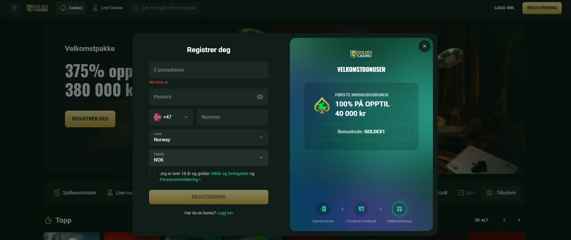 Slik Kommer du i Gang hos et Norsk Casino Online 